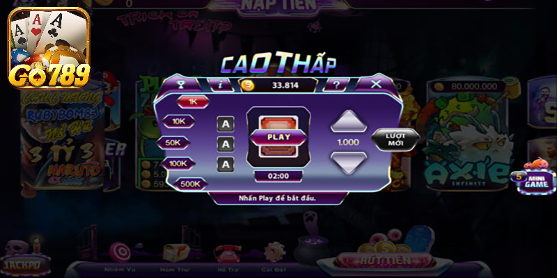 Tổng quan về sảnh mini game cao thấp tại Go789